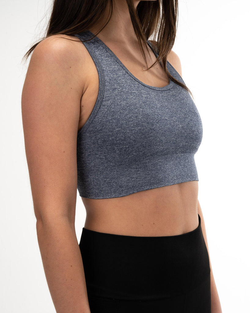 Contrast Binding Cut Out Racer Back Sports Bra With Phone Pocket