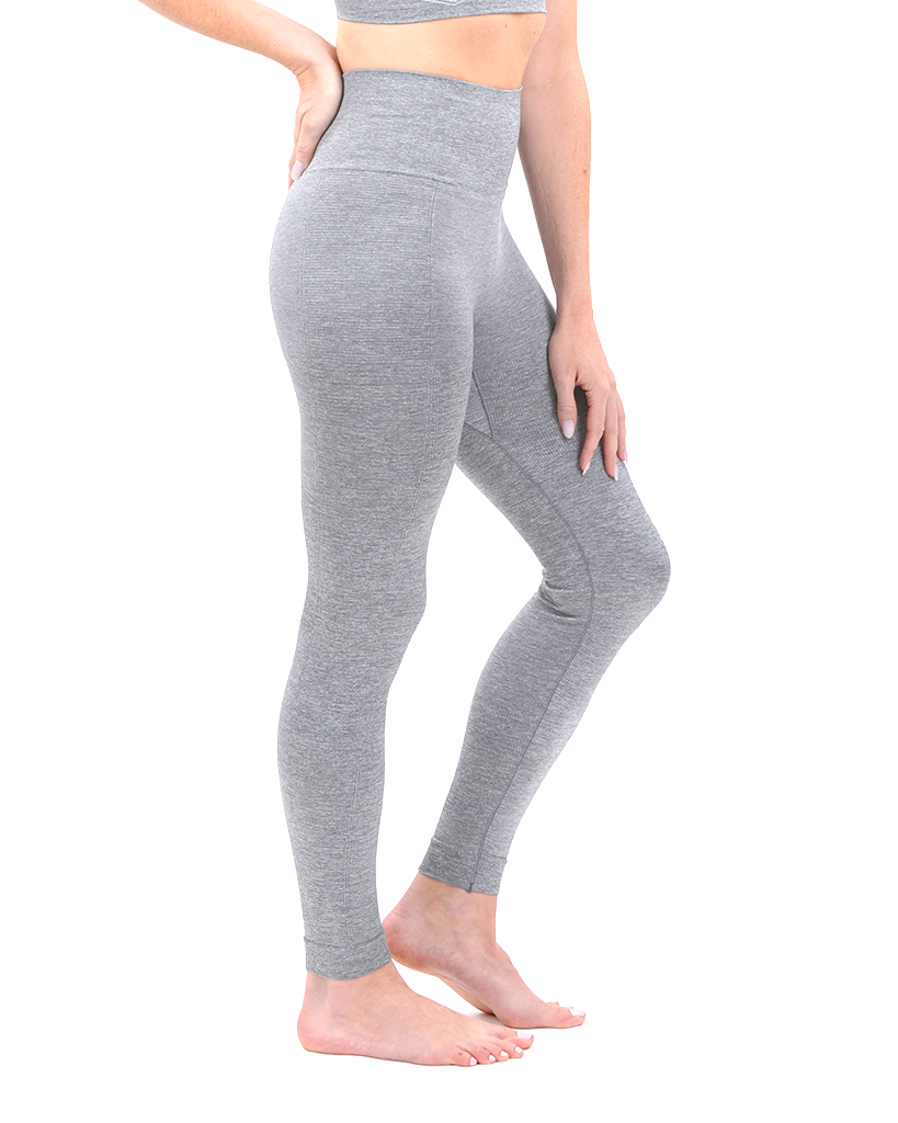 Gymshark Womens Fit Seamless Wide Band Logo Charcoal Grey Leggings X-Small  -148